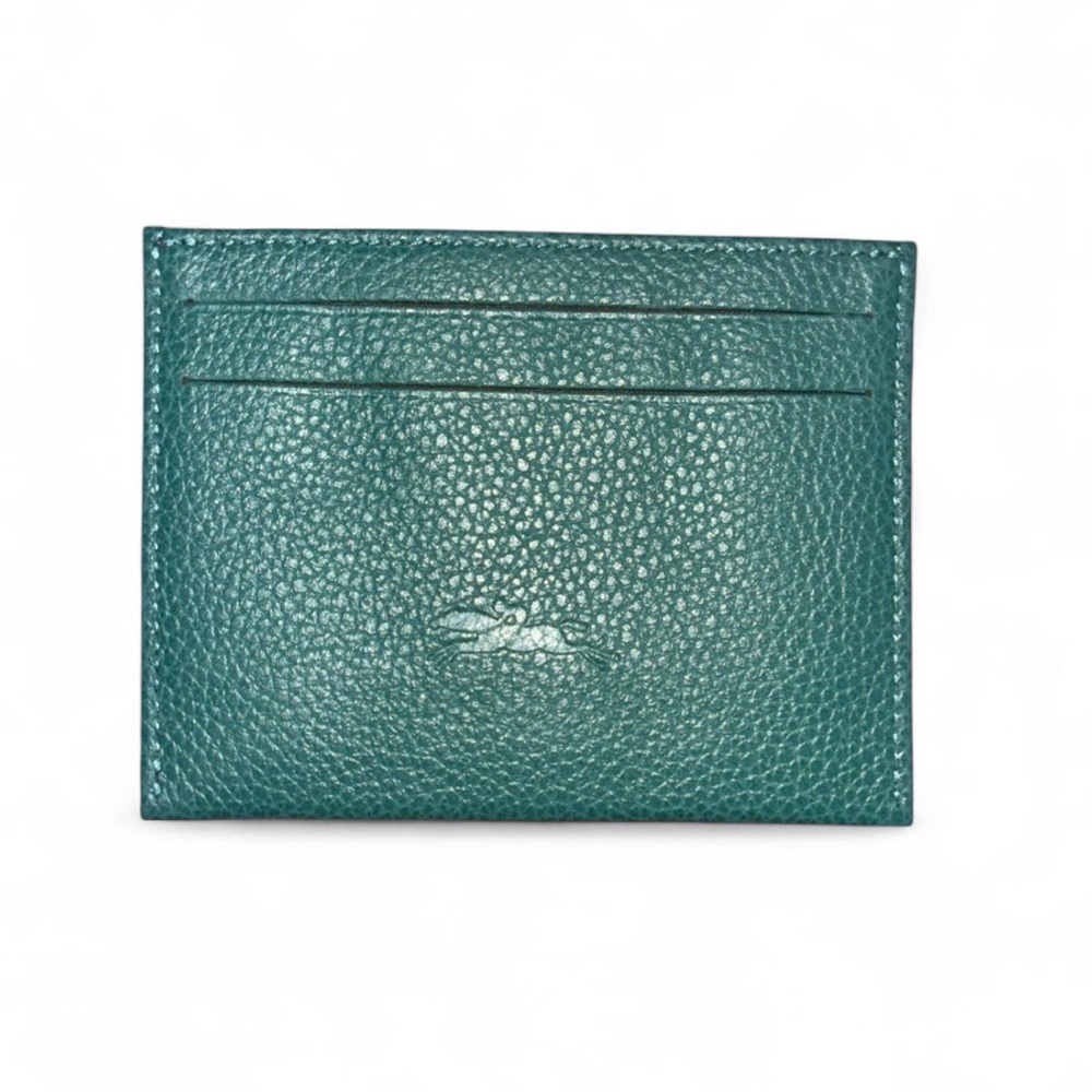 Longchamp Green Leather Card Holder
